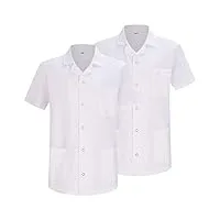 misemiya - pack 2 unités - blouse blanche chimie unisexe - blouse medicale homme - blouse laboratoire homme - blouse de travail femme q8165 - large, blanc