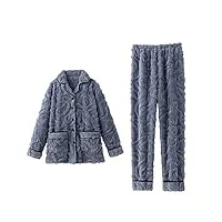 tjlss pyjama d'hiver for femme en molleton de corail (color : a, size : mcode)