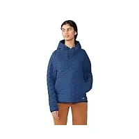 mountain hardwear women's stretchdown light pullover hoody, outer dark, large