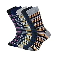 tjlss augmenter les chaussettes longues rayées for hommes en coton quatre saisons chaussettes hautes for hommes (color : a, size : one size)