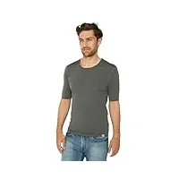 danish endurance t-shirt en laine mérinos thermorégulante, sous-vêtement technique premium, homme, gris foncé, l