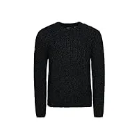 superdry pull en tricot tressé chandail, charcoal black twist, xxl homme