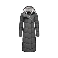 ragwear pavla long manteau matelassé chaud d'hiver à capuche pour femme xs-xxl, gris, xxl