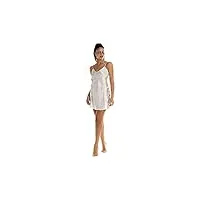 luna di seta chemise courte pour femme à épaule étroite en soie vlst60886, ivoire (ral 1013), large