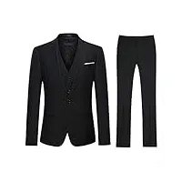 cloudstyle costume homme formel 3 pièces mariage business slim fit un bouton de couleur unie noir xl