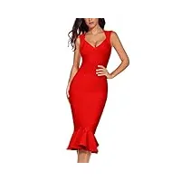 robe de soirée moulante sans manches en forme de queue de poisson pour femme, rouge, taille xl