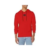 hugo sweat à capuche en jersey avec logo carré pour homme, coupe régulière, rouge jazzy, xx-large