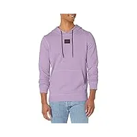 hugo sweat à capuche en jersey avec logo carré pour homme, coupe régulière, lavender hill, x-large