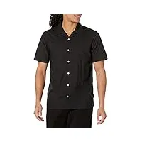 volcom chemise baracostone à manches courtes pour homme coupe classique, noir, taille xs