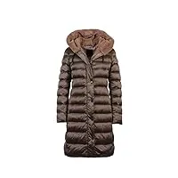 fuchs schmitt long manteau matelassé avec capuche pour femme, marron, 46