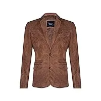 infinity leather veste blazer en daim bronzer pour homme manteau ajusté en cuir véritable italien doux 4xl