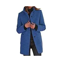shownicer femme manteau jacket trench coat gilet blazer manteau hiver femme bouton de mode long veste ol vintage chaud manches longues en laine a bleu xl
