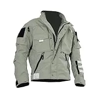glimda veste tactique polyvalente tout terrain pour hommes, manteau militaire décontracté imperméable polyvalent avec 12 poches, veste d'hiver pour hommes (couleur : vert clair, taille : l)