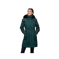 ragwear nicco manteau pour femme parka, manteau d'hiver, veste longue, col montant, imperméable, petrol 2331_5028, xxl