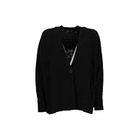 a|x armani exchange cardigan en laine mélangée avec logo pour femme, noir, taille xs