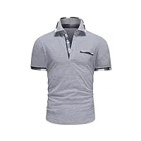glestore polo homme manches courtes golf polo hommes Été teeshirts respirant pour outdoor t-shirt schwarz xxl