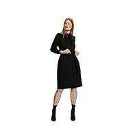 ulla popken femme grandes tailles robe chemisier, point de rome, col de chemise, manches longues noir 58+ 812244100-58+