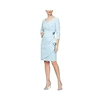 alex robe fourreau courte amincissante avec manches 3/4 et encolure surplus occasion spéciale, bleu clair, 44 femme