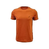 nautica t-shirt à manches courtes et col rond pour homme, fleet orange., taille s