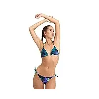 arena allover bikini triangle femme, maillot de bain en fibre recyclée, séchage rapide, maillot de bain avec bonnets amovibles, haut et culotte avec bretelles