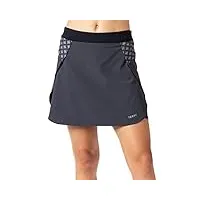 terry vista jupe-short de cyclisme pour femme avec doublure intérieure rembourrée attachée, entrejambe de 42 cm, gravier, taille m
