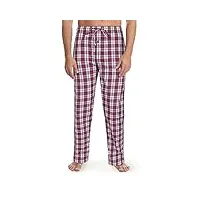 hanes ensemble pyjama t-shirt et pantalon de nuit tissé pour homme, rouge/blanc, xxl