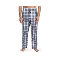 hanes ensemble pyjama t-shirt et pantalon de nuit tissé pour homme, gris/carreaux, s