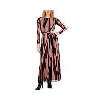 anne klein robe longue imprimée en maille pour femme, violet, taille s