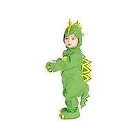 rubies costume dragon draki pour bébé de 1 à 2 ans, jumpsuit avec casquette, bonnet et pantalon. officiel, carnaval, noël, anniversaire, fêtes et halloween.