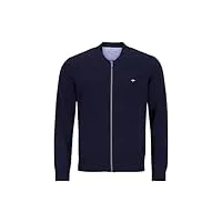 fynch-hatton cardigan zippé 1313216 – cardigan avec col universitaire, bleu marine, xxl