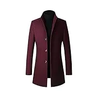 manteau long coupe ajustée for homme manteau d'hiver for homme trench-coat long manteau d'affaires premium manteau en laine for homme (color : rot, size : 4xl)