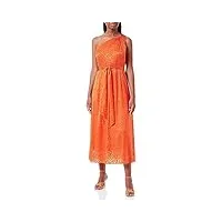 pinko agave 1 abito satin devore dis robe de soirée décontractée, a97_arancione rosso, 50 femme