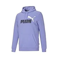 puma sweat à capuche en polaire essentials + grand logo pour homme, lavande pop, x-large