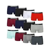 jean&pardian lot de 12 boxers rétro en 95% coton, sous-vêtements confortables et respirants pour homme, pour toutes les occasions, multicolore, 12pcs, m