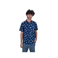 hurley one and only lido stretch s/s chemise, abyss, m homme