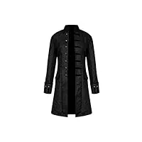 yming manteau steampunk à manches longues pour hommes manteaux à la mode médiévale noir s