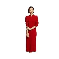pull tricoté en cachemire pour femme - hauts et jupe sarouel deux pièces - vêtements pour fille - rouge - xl
