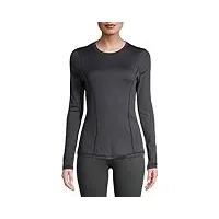 reebok women's grey crewneck thermal long sleeves underwear top(large)