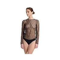 wolford logo obsessed blouse body pour femme, noir, small