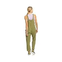 roxy beachside love - ankle length strappy jumpsuit for women - salopette longueur cheville - femme - l - vert