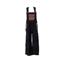 guru shop salopette large style ethnique oversize une pièce combinaison femme coton, noir , 40