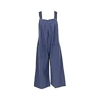 guru shop salopette aérée, style ethnique surdimensionné, combinaison pour femme, coton, pantalon long, vêtements alternatifs, bleu foncé, 42