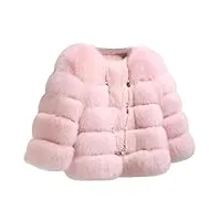 zhuikun manteau en fausse fourrure pour femme pardessus court en fourrure artificielle solide Épais chaud parka veste - style 17, l