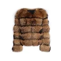 zhuikun manteau en fausse fourrure pour femme pardessus court en fourrure artificielle solide Épais chaud parka veste - style 16, l