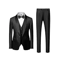costume 3 pièces pour homme - costume de marié fin personnalisé - robes de bal masculino - manteaux de mariage - asie noire - 5xl - 91 à 98 kg