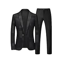 costume d'affaires 2 pièces pour hommes, blazers et pantalons de couleur unie, taille asiatique 5xl