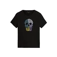 john varvatos t-shirt graphique à manches courtes pour homme motif crâne, noir, taille xs