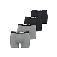 levi's boxer sous-vêtement, noir/gris, xl (lot de 4) homme