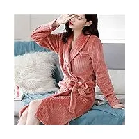 chemise de nuit mi-longue en flanelle pyjama Épaissi en velours service à domicile pour femme, ozzki, b, l
