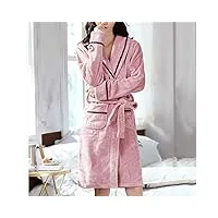 robe pyjama femme flanelle pyjama rétro cardigan chaud revers doux pyjama lâche, ozzki, a, m